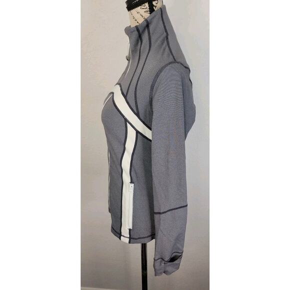 Lululemon Define Jacket Womens 6 Zip Up Thumbholes Mini Stripes Gray Herringbone - Picture 6 of 10